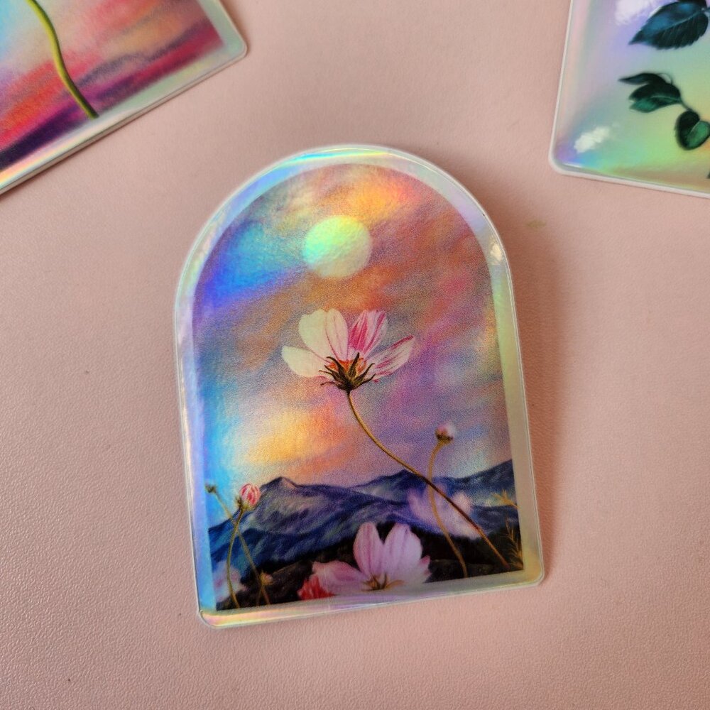Holographic Botanical Sticker Bundle Set of 3